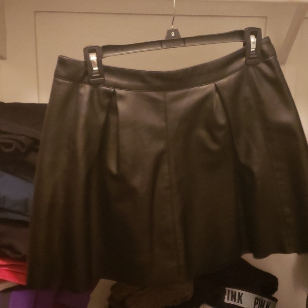 Black leather skirt